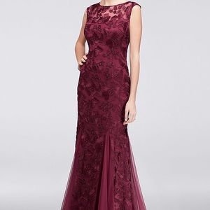 alex evenings floral soutache gown